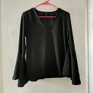 Ann Taylor Black flared arm shirt